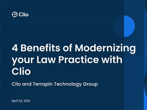 4 Benefits of Modernizing your Law Practice with Clio Webinar Wednesday with Joseph O'Donnell 